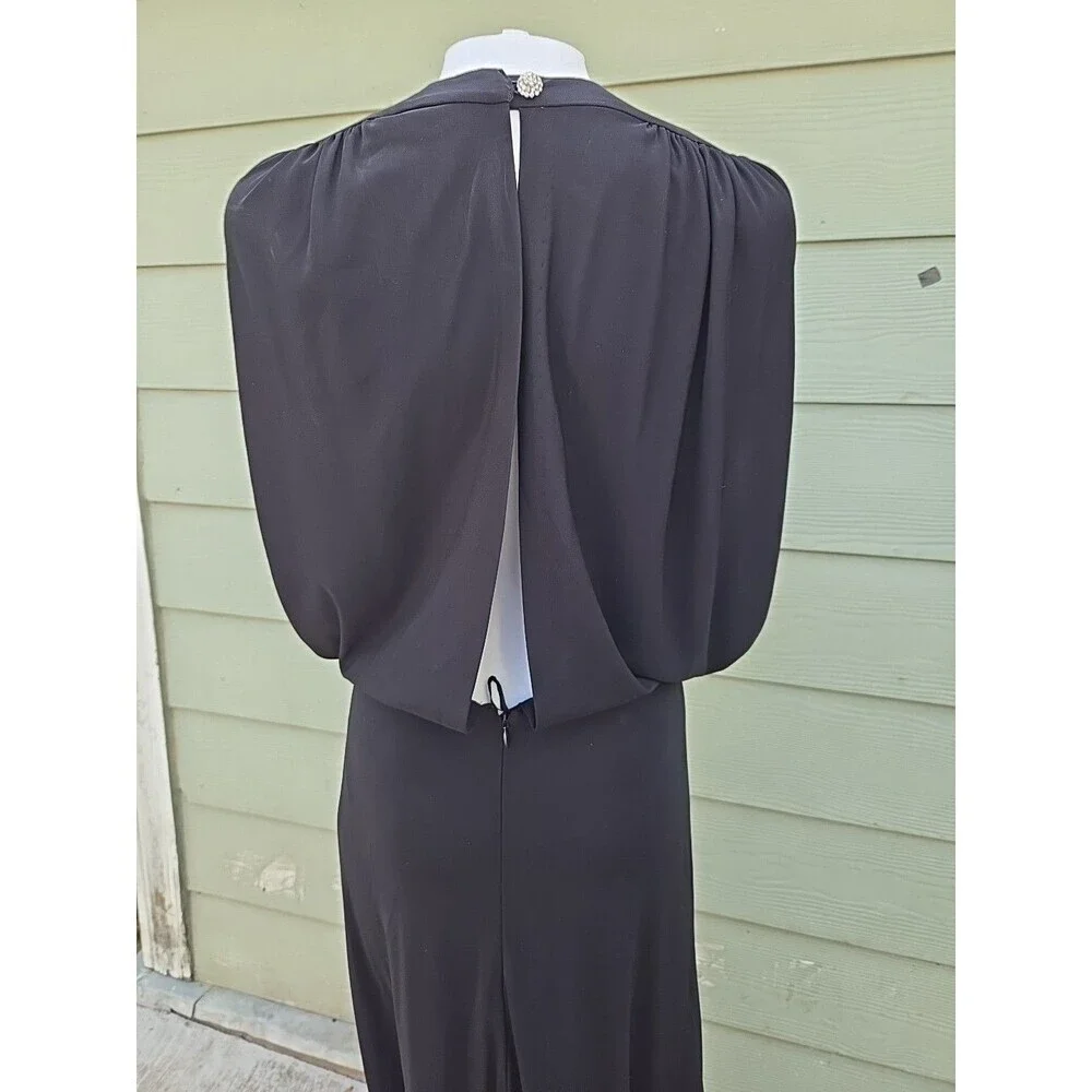 Tory Burch Black Maxi Dress SIZE XS Draped V-Neck